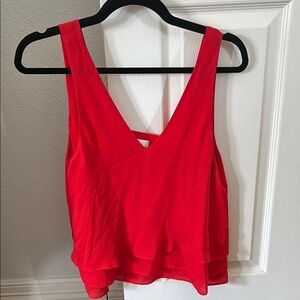 Parker Red Crop Backless Tank Top